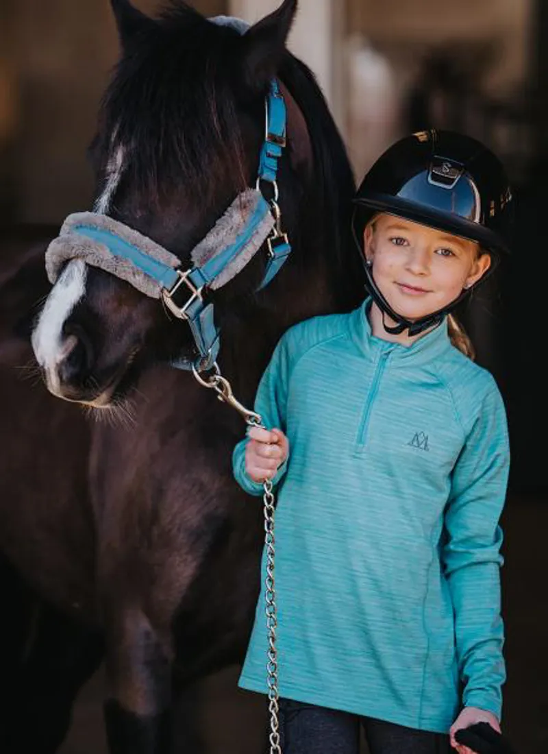 Mountain Horse Junior Tate Tech Fleece - Aqua Blue-1